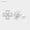 Moissanite Gothic Cross Earrings