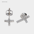 Moissanite Cross Stud Earrings