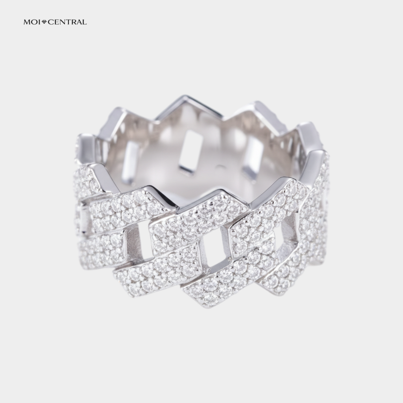 Moissanite Cuban Ring