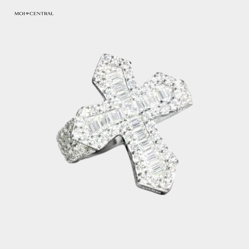 Moissanite Cross Ring
