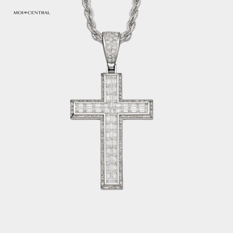 Moissanite Cross Necklace v2
