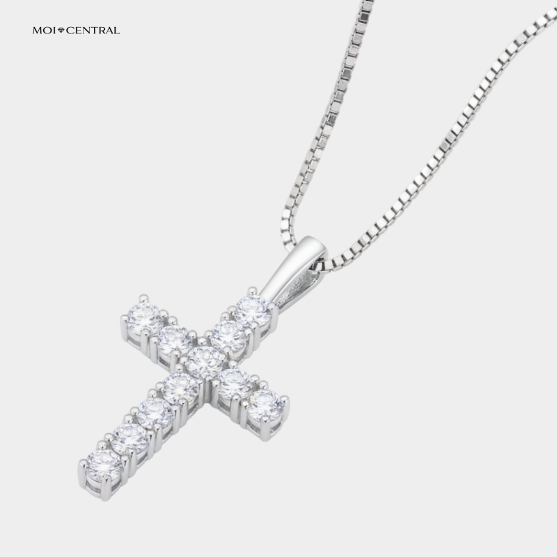 Moissanite Cross Necklace v1