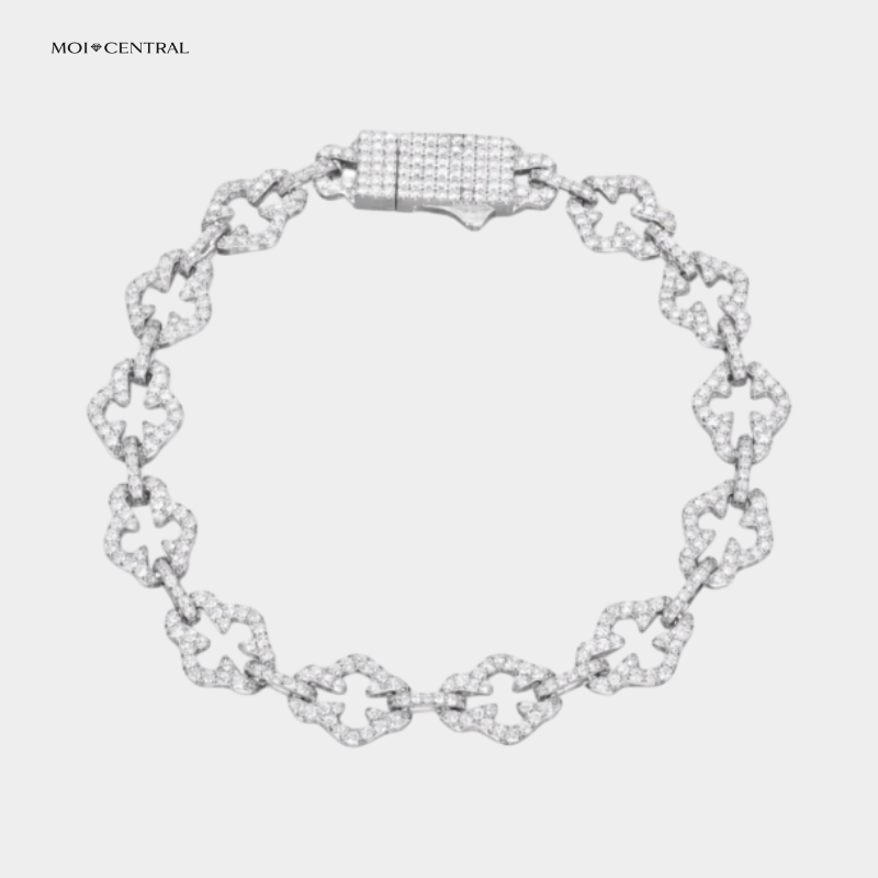 Moissanite Cross Bracelet