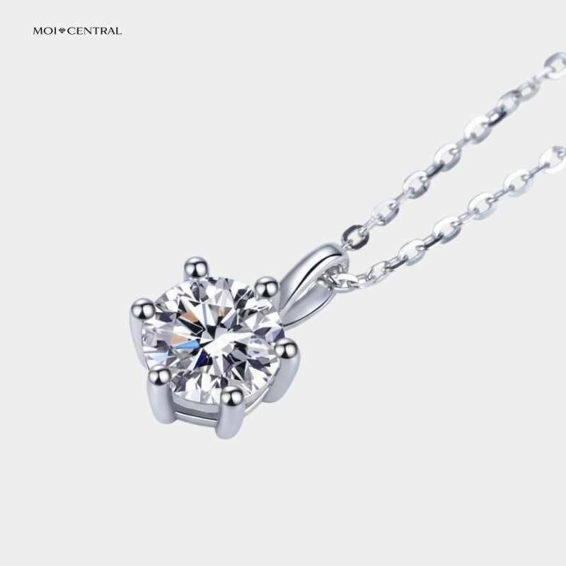 Moissanite Stud Necklace