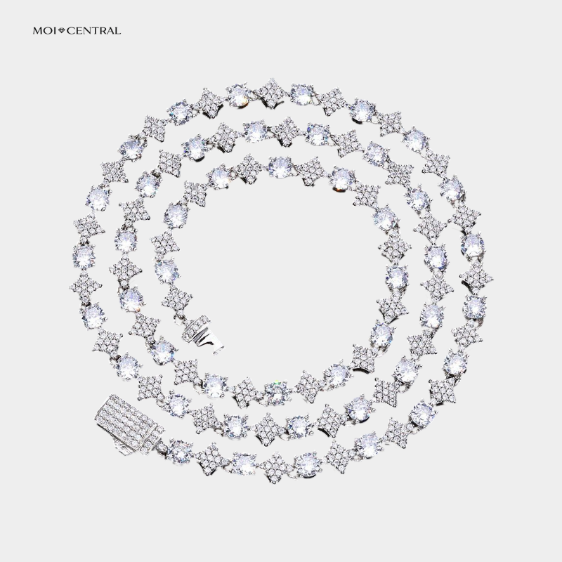 Zirconia Star Stud Chain