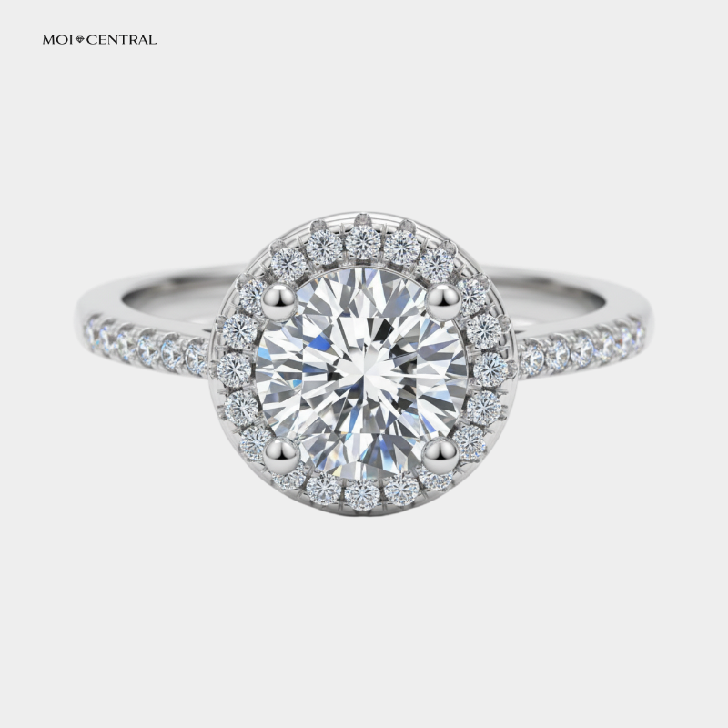 Moissanite Halo Ring