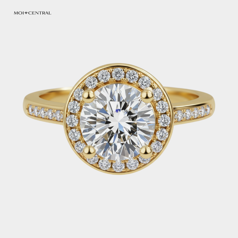 Moissanite Halo Ring