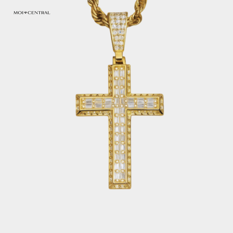 Moissanite Cross Necklace v2