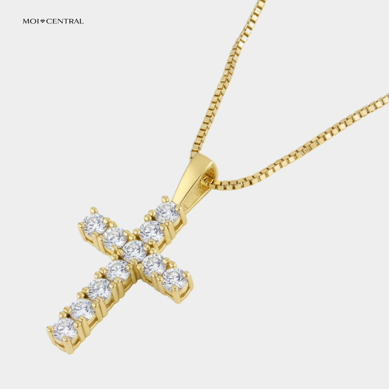 Moissanite Cross Necklace v1