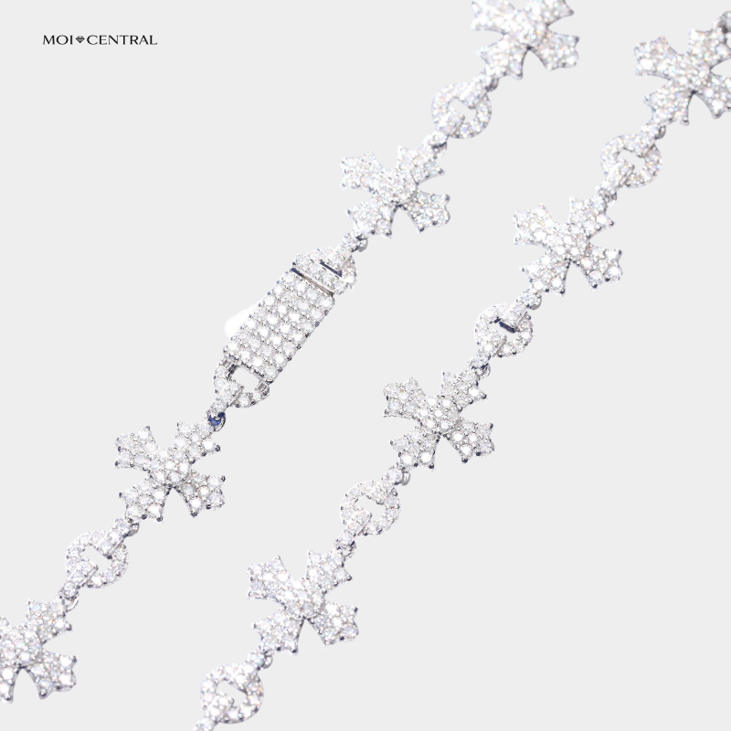 Moissanite Cross Chain
