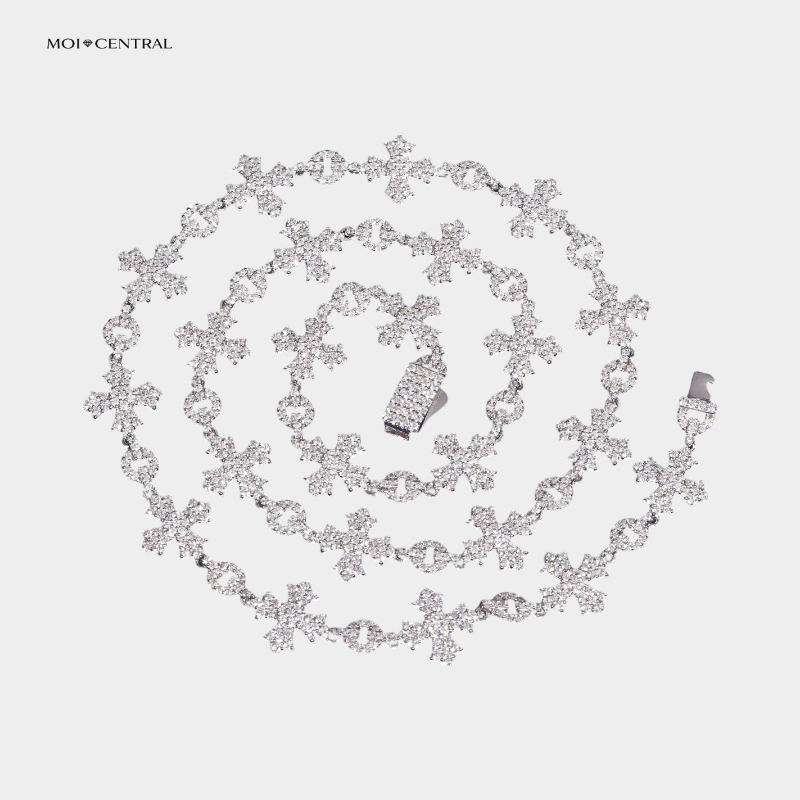 Moissanite Cross Chain