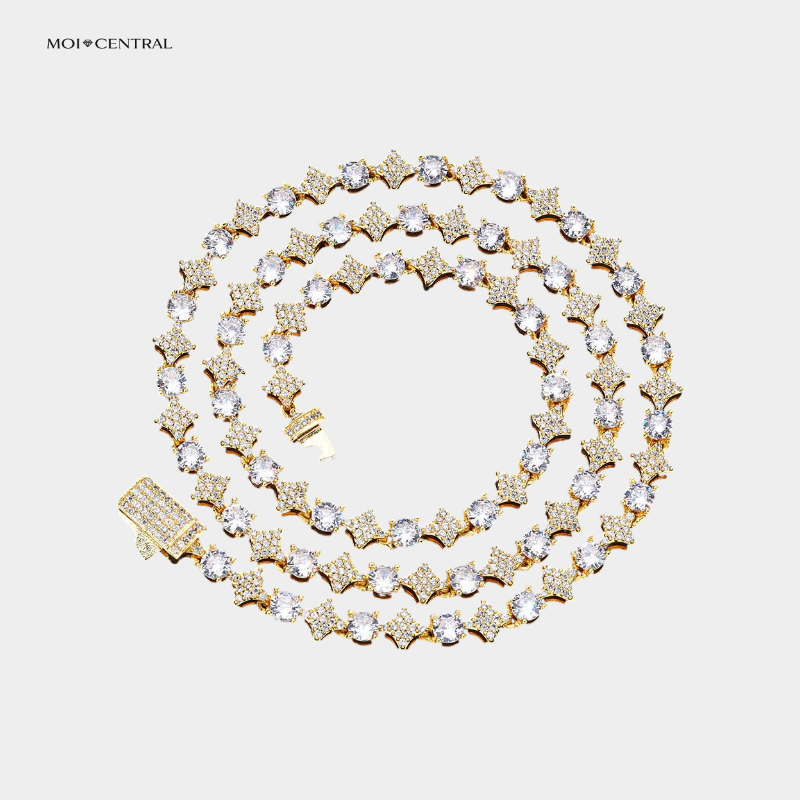 Zirconia Star Stud Chain