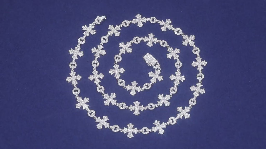 Moissanite Cross Chain