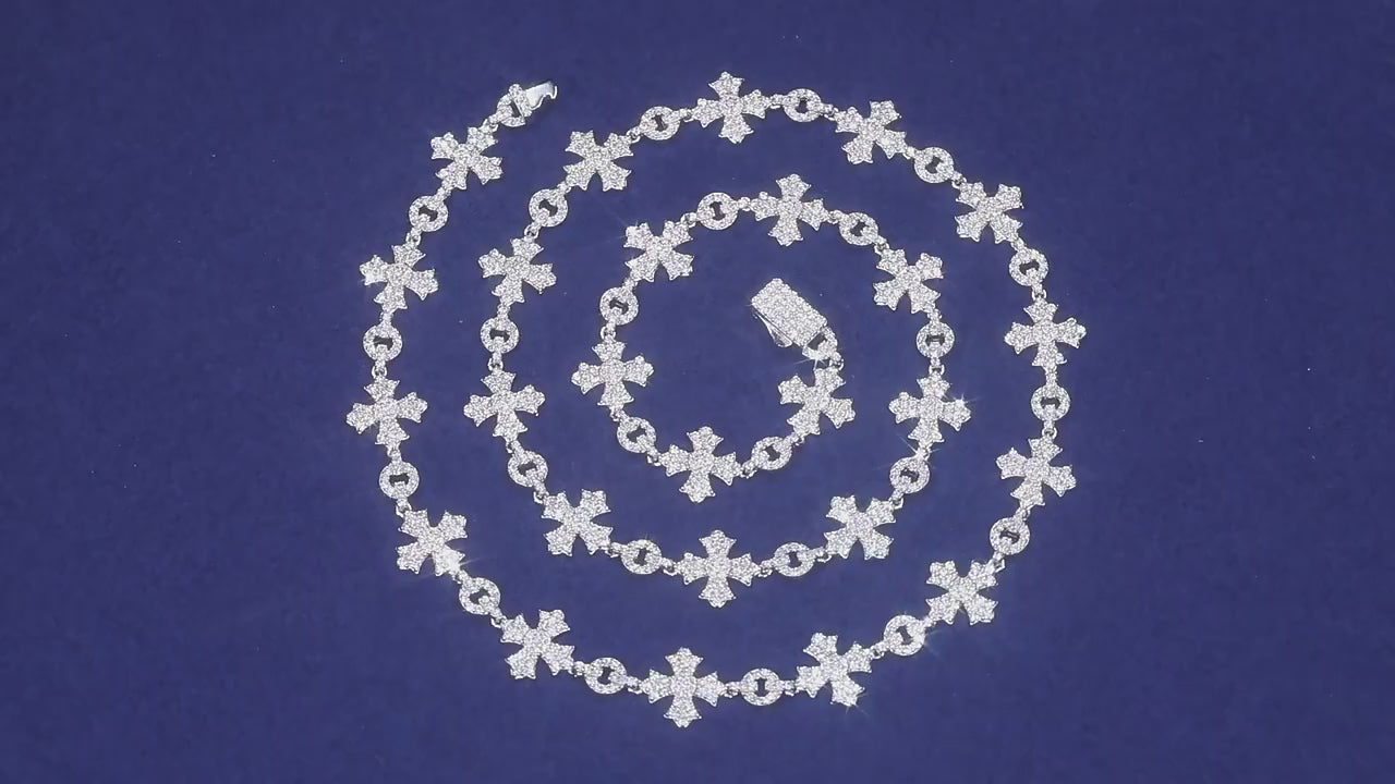 Moissanite Cross Chain